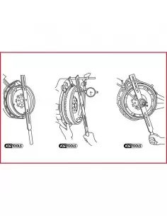 Outil de contrôle pour volant bi-masse avec comparateur et clé angulaire KSTOOLS 150.2425