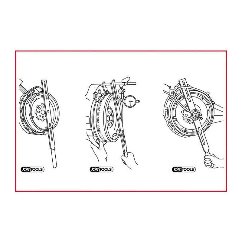Outil de contrôle pour volant bi-masse avec comparateur et clé angulaire KSTOOLS 150.2425