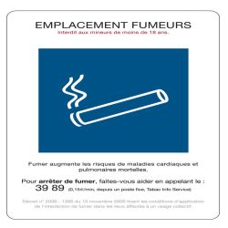Panneau EMPLACEMENT FUMEURS 210x297 NO Taliaplast 629004