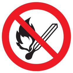 Panneau FLAMMES NUES INTERDITES NORMAS Taliaplast 724246