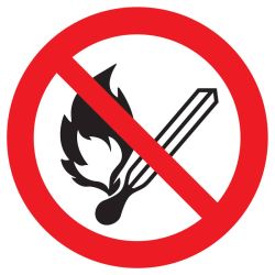 Panneau FLAMMES NUES INTERDITES NORMAS Taliaplast 723246
