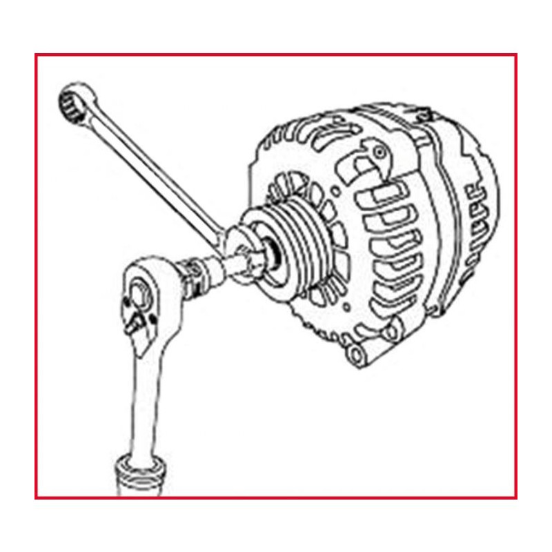 Jeu de douille 10 mm et adaptateurs pour poulies débrayables d'alternateur KSTOOLS 150.3175