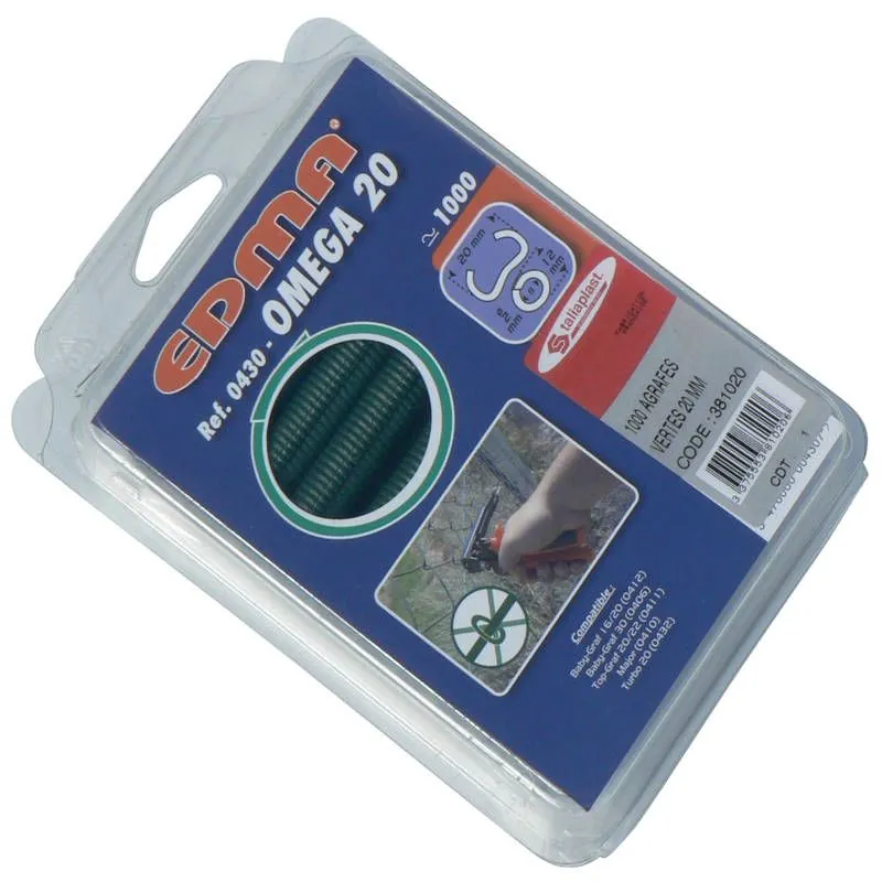 AGRAFES 20MM VERTES (BTE 1000) Taliaplast 381020