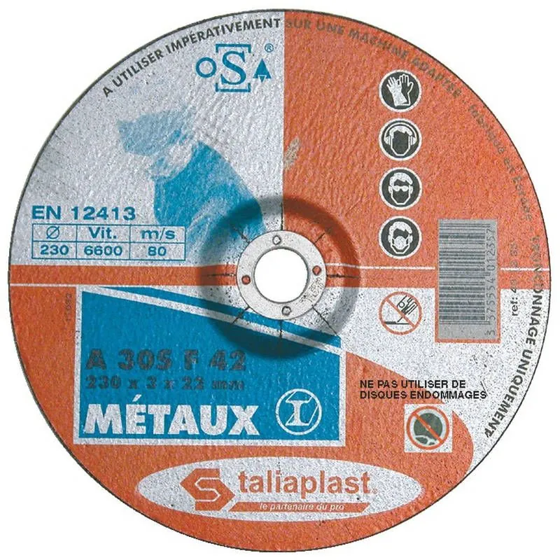 DISQUE ABRASIF METAUX 230 Taliaplast 401235