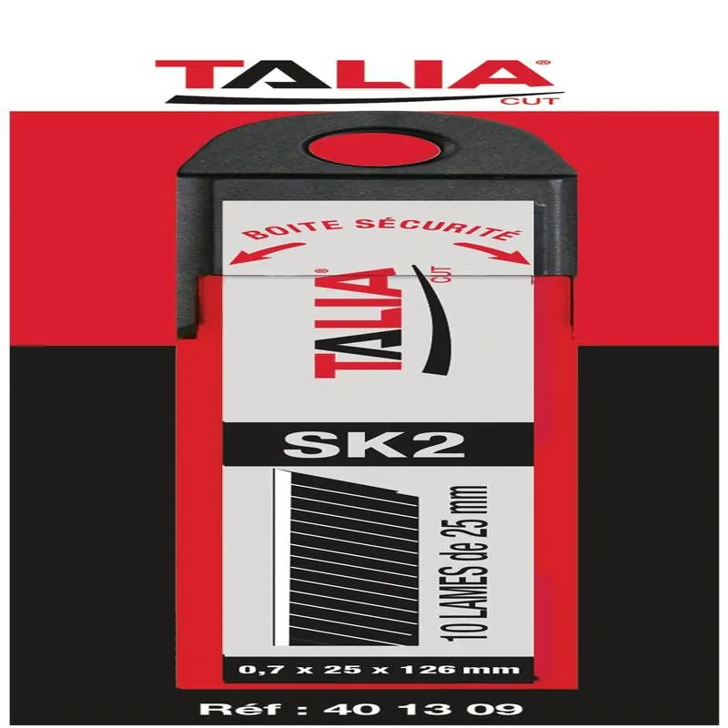 10 LAMES DE 25 MM SK2 /BLISTER Taliaplast 401309