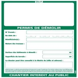PERMIS DEMOLIR 1200X800 MM Taliaplast 570103