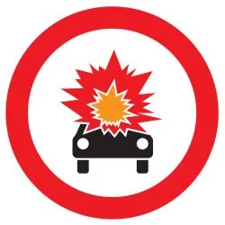 Panneau INTERDIT TRANSPORT PROD. EXPLO Taliaplast 724287