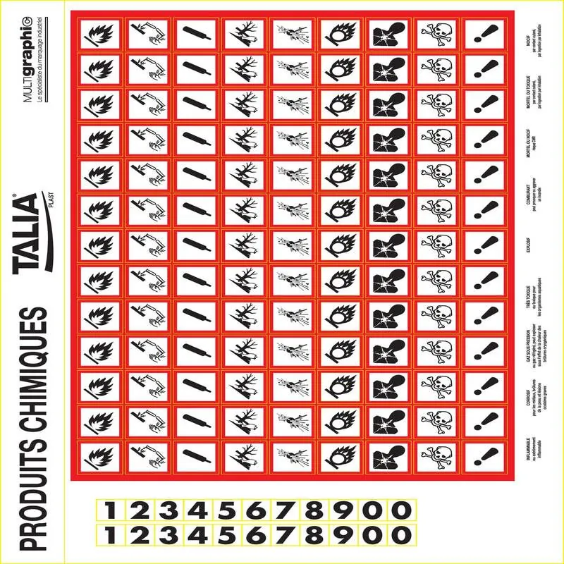 PLANCHE PICTO PRODUITS DANGER Taliaplast 728304