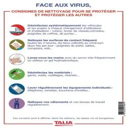 LES CONSIGNES DE NETTOYAGE NOR Taliaplast 721905