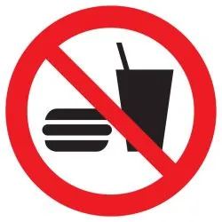 Panneau INTERDICTION DE MANGER OU DE B Taliaplast 627205