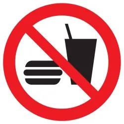 Panneau INTERDICTION DE MANGER OU DE B Taliaplast 623253