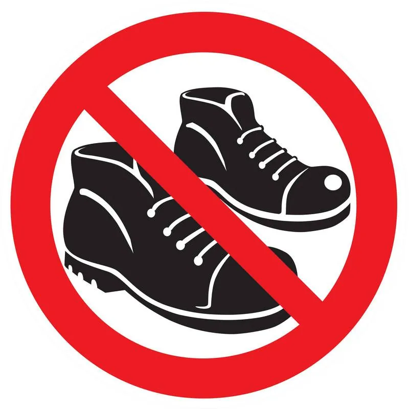 Panneau CHAUSSURES INTERDITES NORMASIG Taliaplast 624313