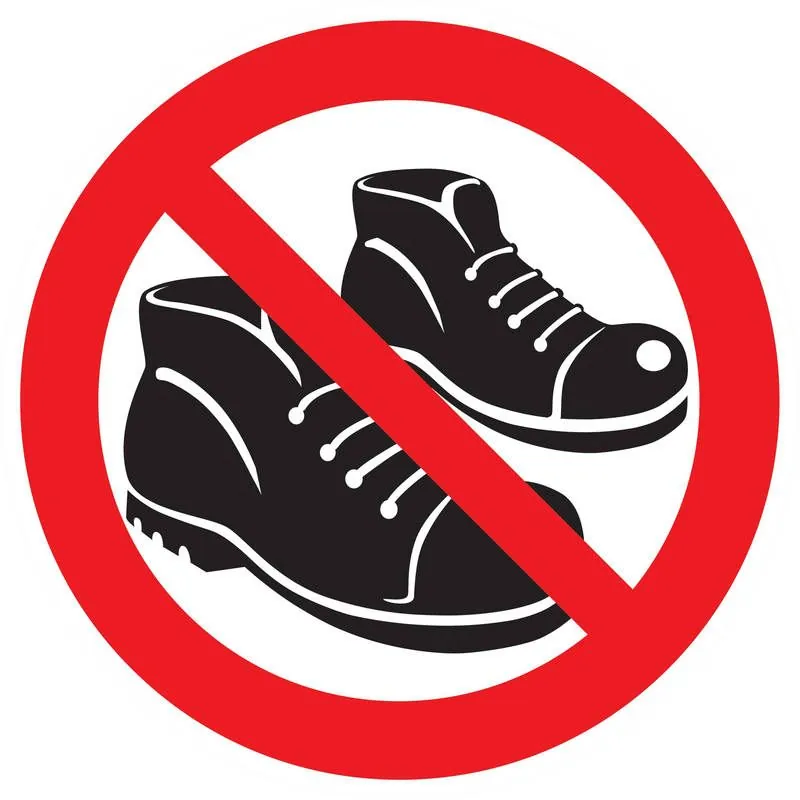 Panneau CHAUSSURES INTERDITES NORMASIG Taliaplast 627313
