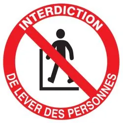 Panneau INTERDIT LEVER DES PERSONNES N Taliaplast 624320