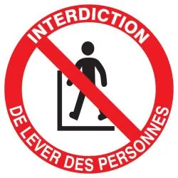 Panneau INTERDIT LEVER DES PERSONNES N Taliaplast 622320