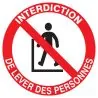 Panneau INTERDIT LEVER DES PERSONNES N Taliaplast 623320