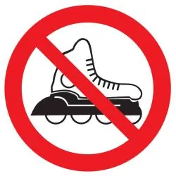 Panneau ROLLERS INTERDITS NORMASIGN D. Taliaplast 624344