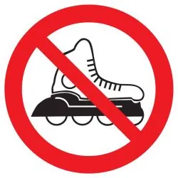 Panneau ROLLERS INTERDITS NORMASIGN D. Taliaplast 622344