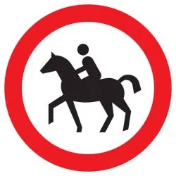 Panneau INTERDIT AUX CAVALIERS NORMASI Taliaplast 622291
