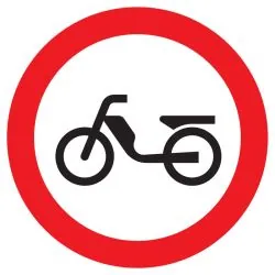 Panneau INTERDIT AUX CYCLOMOTEURS NORM Taliaplast 627292