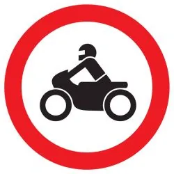 Panneau INTERDIT AUX MOTOS NORMASIGN D Taliaplast 623293