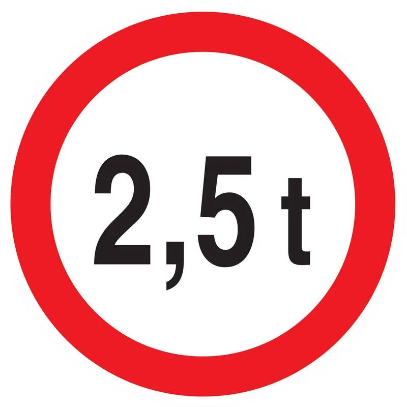 Panneau INTERDIT AU PLUS DE 2.5 TONNES Taliaplast 624282
