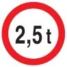 Panneau INTERDIT AU PLUS DE 2.5 TONNES Taliaplast 624282