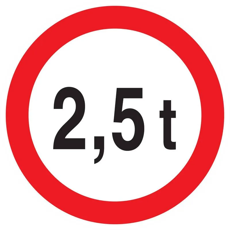 Panneau INTERDIT AU PLUS DE 2.5 TONNES Taliaplast 622282