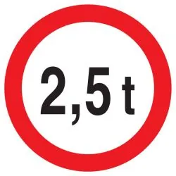 Panneau INTERDIT AU PLUS DE 2.5 TONNES Taliaplast 623282