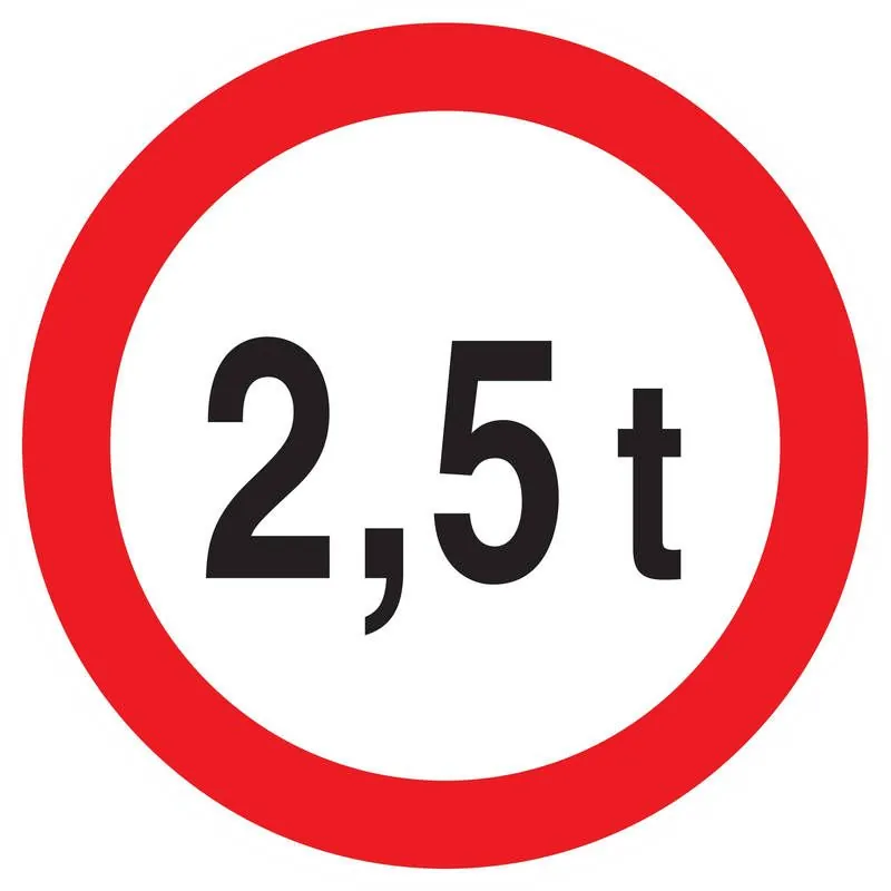 Panneau INTERDIT AU PLUS DE 2.5 TONNES Taliaplast 623282