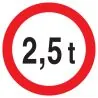 Panneau INTERDIT AU PLUS DE 2.5 TONNES Taliaplast 623282