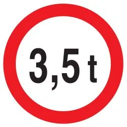 Panneau INTERDIT AU PLUS DE 3.5 TONNES Taliaplast 624283
