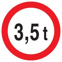 Panneau INTERDIT AU PLUS DE 3.5 TONNES Taliaplast 627283
