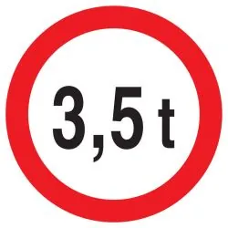 Panneau INTERDIT AU PLUS DE 3.5 TONNES Taliaplast 623283