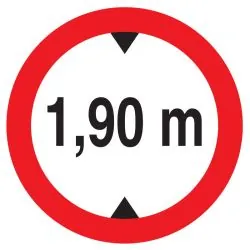 Panneau INTERD.VEHIC.DE +1.90M DE HAUT Taliaplast 624273
