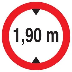 Panneau INTERD.VEHIC.DE +1.90M DE HAUT Taliaplast 622273