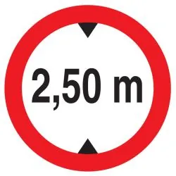 Panneau INTERD.VEHIC.DE +2.50M DE HAUT Taliaplast 624276