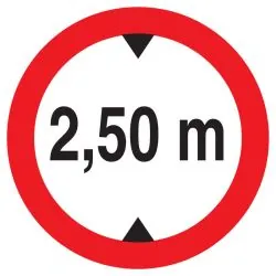 Panneau INTERD.VEHIC.DE +2.50M DE HAUT Taliaplast 622276