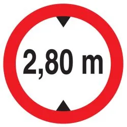 Panneau INTERD.VEHIC.DE +2.80M DE HAUT Taliaplast 624277