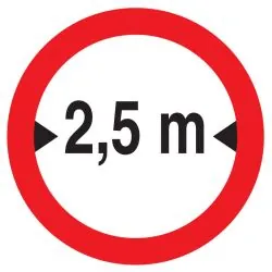 Panneau INTERD.VEHICULE +2.5M DE LARGE Taliaplast 624279