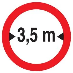 Panneau INTERD.VEHICULE +3.5M DE LARGE Taliaplast 624281