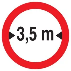 Panneau INTERD.VEHICULE +3.5M DE LARGE Taliaplast 627281