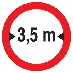 Panneau INTERD.VEHICULE +3.5M DE LARGE Taliaplast 622281