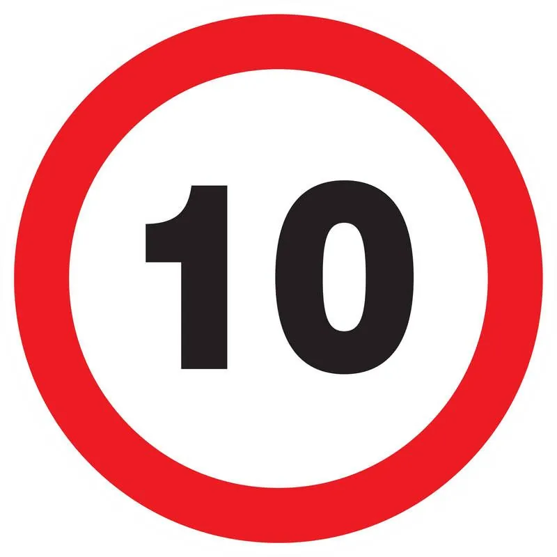 Panneau INTERDIT DE ROULER A +10 KM/H Taliaplast 622260