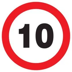 Panneau INTERDIT DE ROULER A +10 KM/H Taliaplast 623260