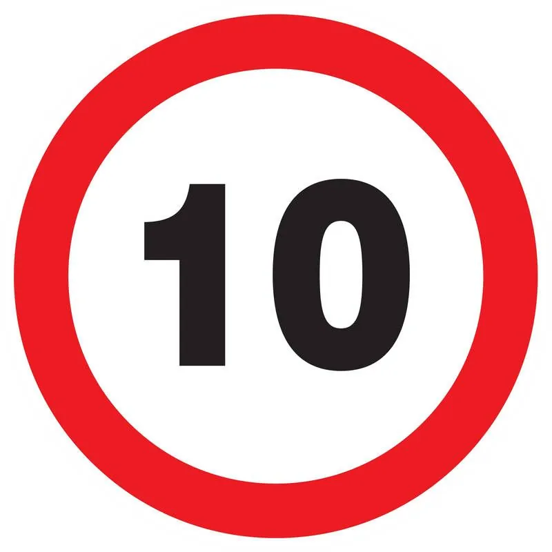 Panneau INTERDIT DE ROULER A +10 KM/H Taliaplast 623260
