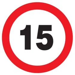 Panneau INTERDIT DE ROULER A +15 KM/H Taliaplast 624261