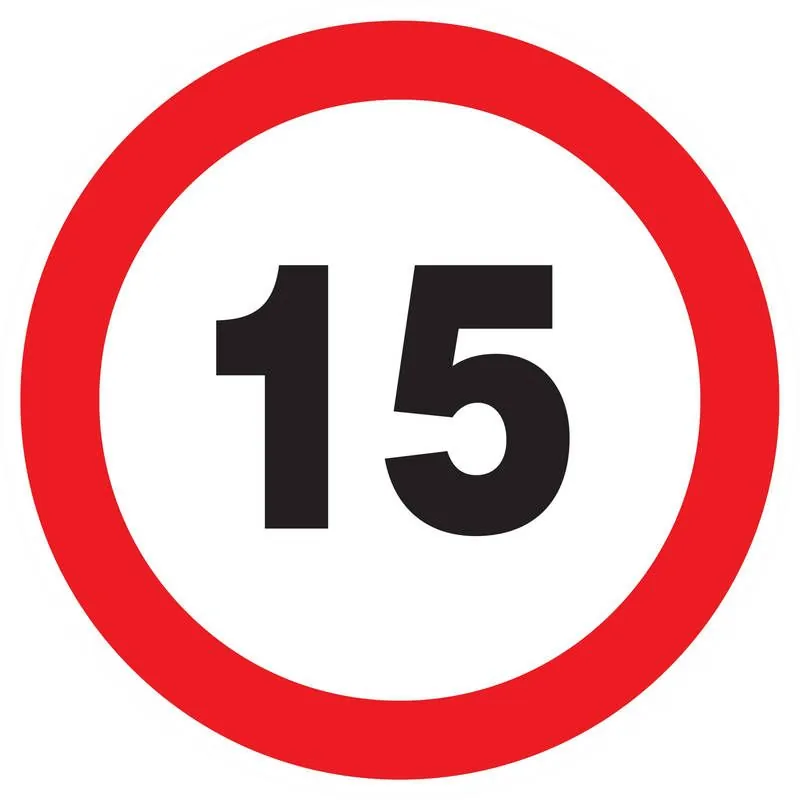 Panneau INTERDIT DE ROULER A +15 KM/H Taliaplast 627261