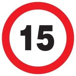 Panneau INTERDIT DE ROULER A +15 KM/H Taliaplast 623261