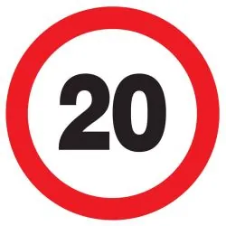 Panneau INTERDIT DE ROULER A +20 KM/H Taliaplast 624256